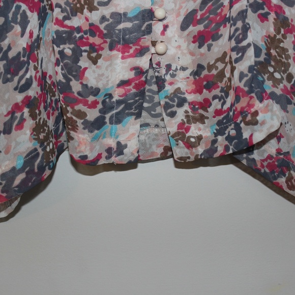 Love Soup Sheer Floral Button Front Blouse - Picture 5 of 8
